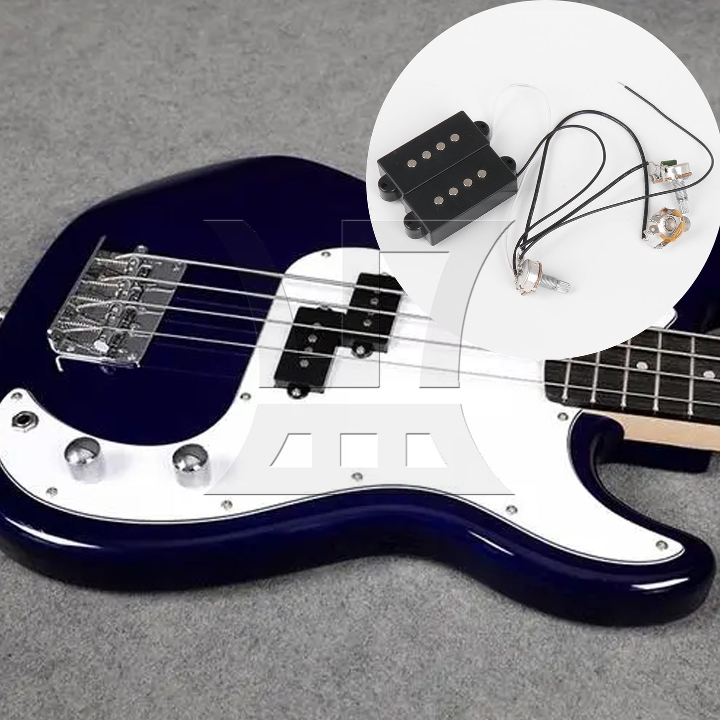 BQLZR Prewired Neck & Bridge Humbucker Pickups Set w/ Bass Bridg for 4-string Bass