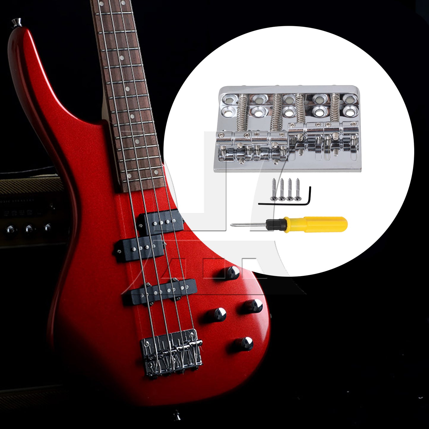 BQLZR Prewired Neck & Bridge Humbucker Pickups Set w/ Bass Bridg for 4-string Bass