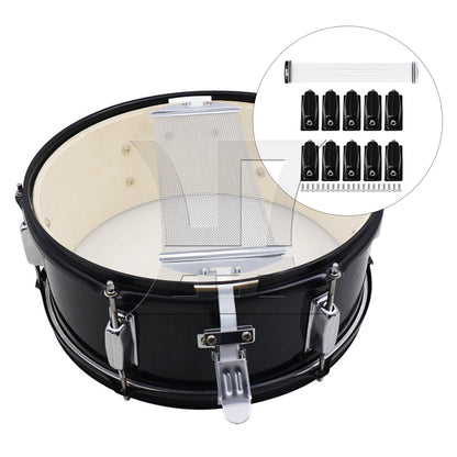 BQLZR  Metal Snare Lugs & Wire Set for 14 Inch Snare Drum Hardware Silver