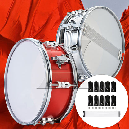 BQLZR  Metal Snare Lugs & Wire Set for 14 Inch Snare Drum Hardware Silver