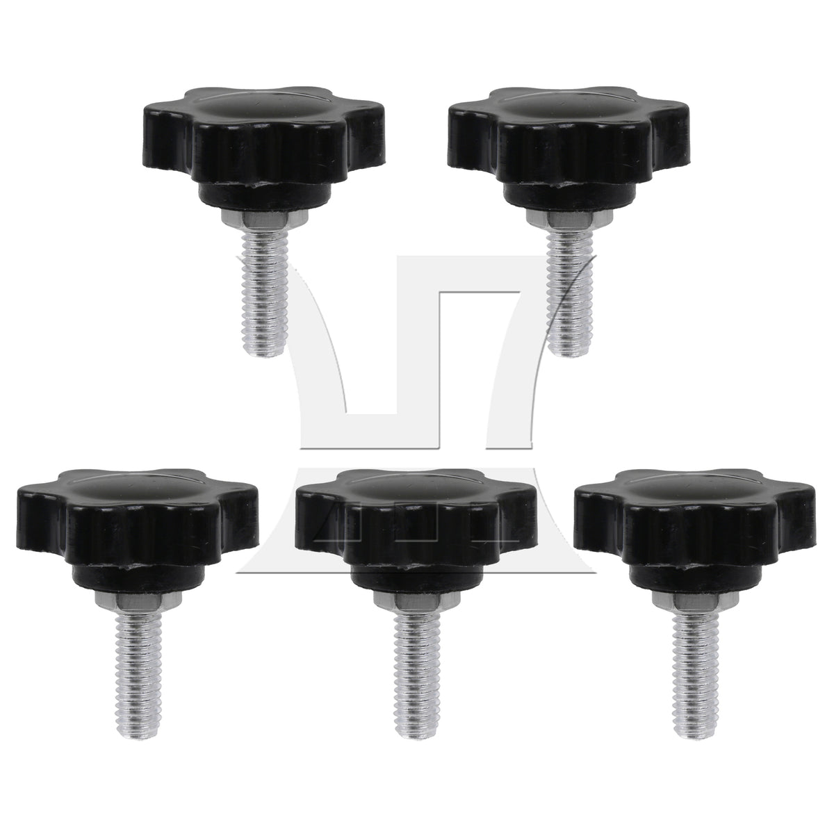 BQLZR  Hex Shaped Metal Clamping Screws Hand Star Knobs with Nuts M5 x 16mm