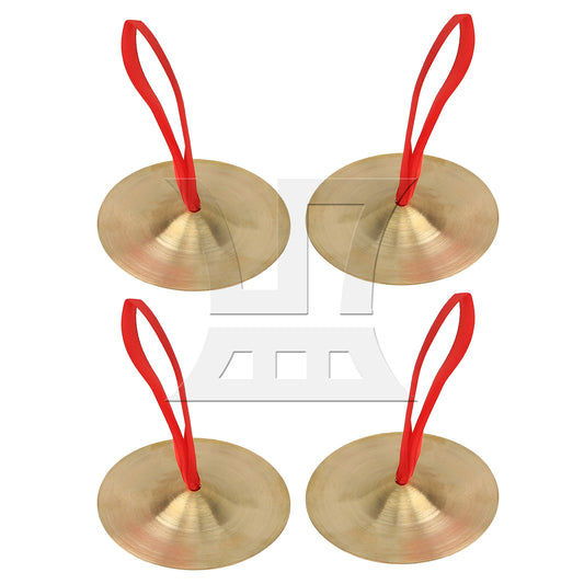 BQLZR 4 Pieces Brass Crash Cymbals for Dancing Music Lovers 3.5 Inch Diameter Set