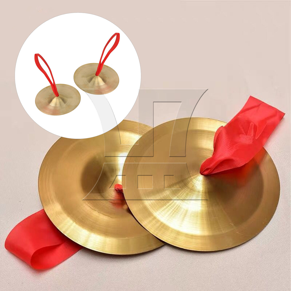BQLZR 4 Pieces Brass Crash Cymbals for Dancing Music Lovers 3.5 Inch Diameter Set