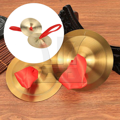 BQLZR 4 Pieces Brass Crash Cymbals for Dancing Music Lovers 3.5 Inch Diameter Set