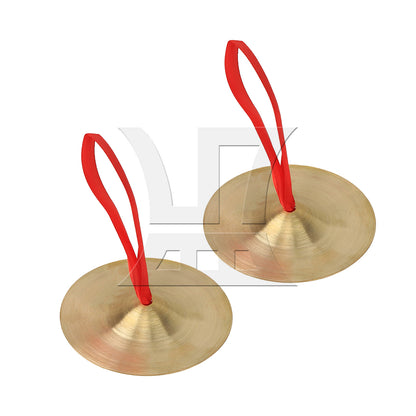 BQLZR 4 Pieces Brass Crash Cymbals for Dancing Music Lovers 3.5 Inch Diameter Set