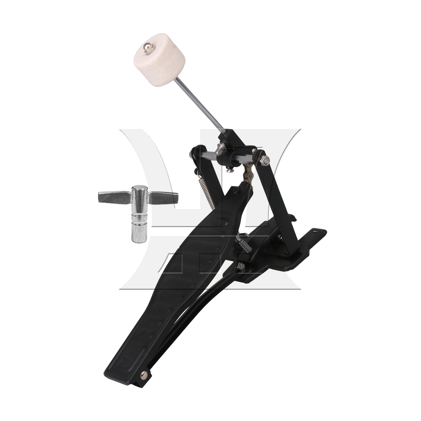 BQLZR 2 Pieces Aluminum Drum Pedal w/ Drumstick Mallet for Music Lovers Black Set