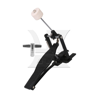 BQLZR 2 Pieces Aluminum Drum Pedal w/ Drumstick Mallet for Music Lovers Black Set
