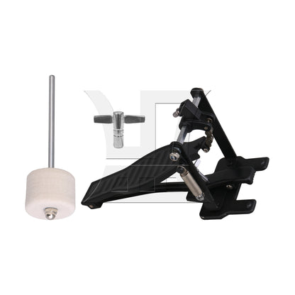BQLZR 2 Pieces Aluminum Drum Pedal w/ Drumstick Mallet for Music Lovers Black Set