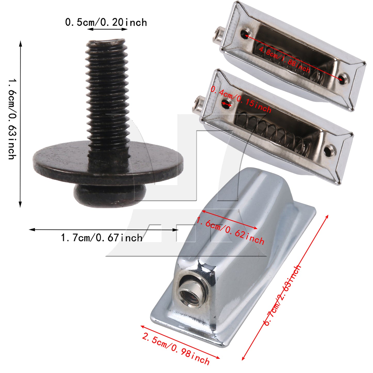 BQLZR Single End Drum Lugs 1.89 Inch Percussion Part with M5 x 16mm Screws