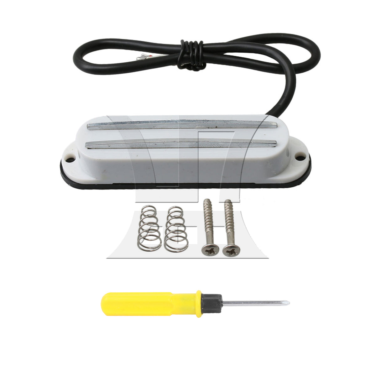BQLZR Electric Guitar Parts Dual Rail Pickup White 4 Wires with Screws Springs Set