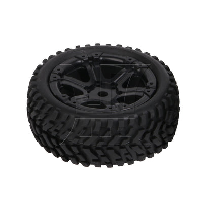 BQLZR 4x RC1:10 Plastic 6-Spoke Wheel Rim w/ Rubber Tyre Kit for On Road & Rally Car
