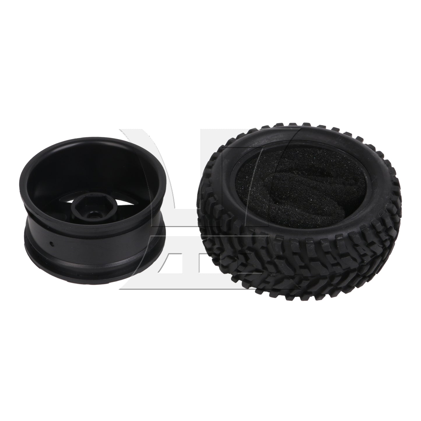 BQLZR 4x RC1:10 Plastic 6-Spoke Wheel Rim w/ Rubber Tyre Kit for On Road & Rally Car