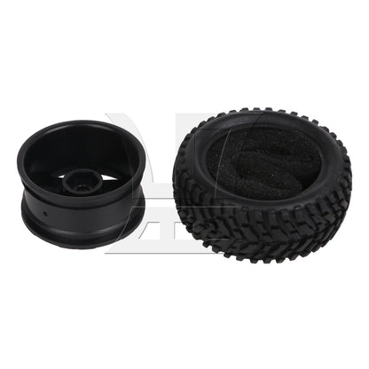 BQLZR 4x RC1:10 Plastic 6-Spoke Wheel Rim w/ Rubber Tyre Kit for On Road & Rally Car