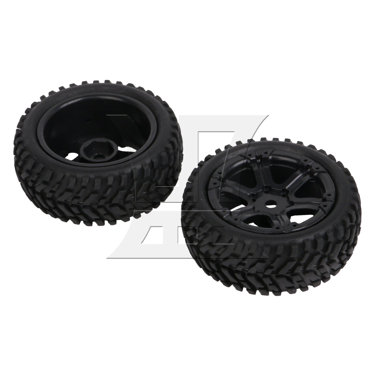 BQLZR 4x RC1:10 Plastic 6-Spoke Wheel Rim w/ Rubber Tyre Kit for On Road & Rally Car