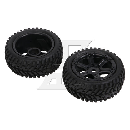 BQLZR 4x RC1:10 Plastic 6-Spoke Wheel Rim w/ Rubber Tyre Kit for On Road & Rally Car