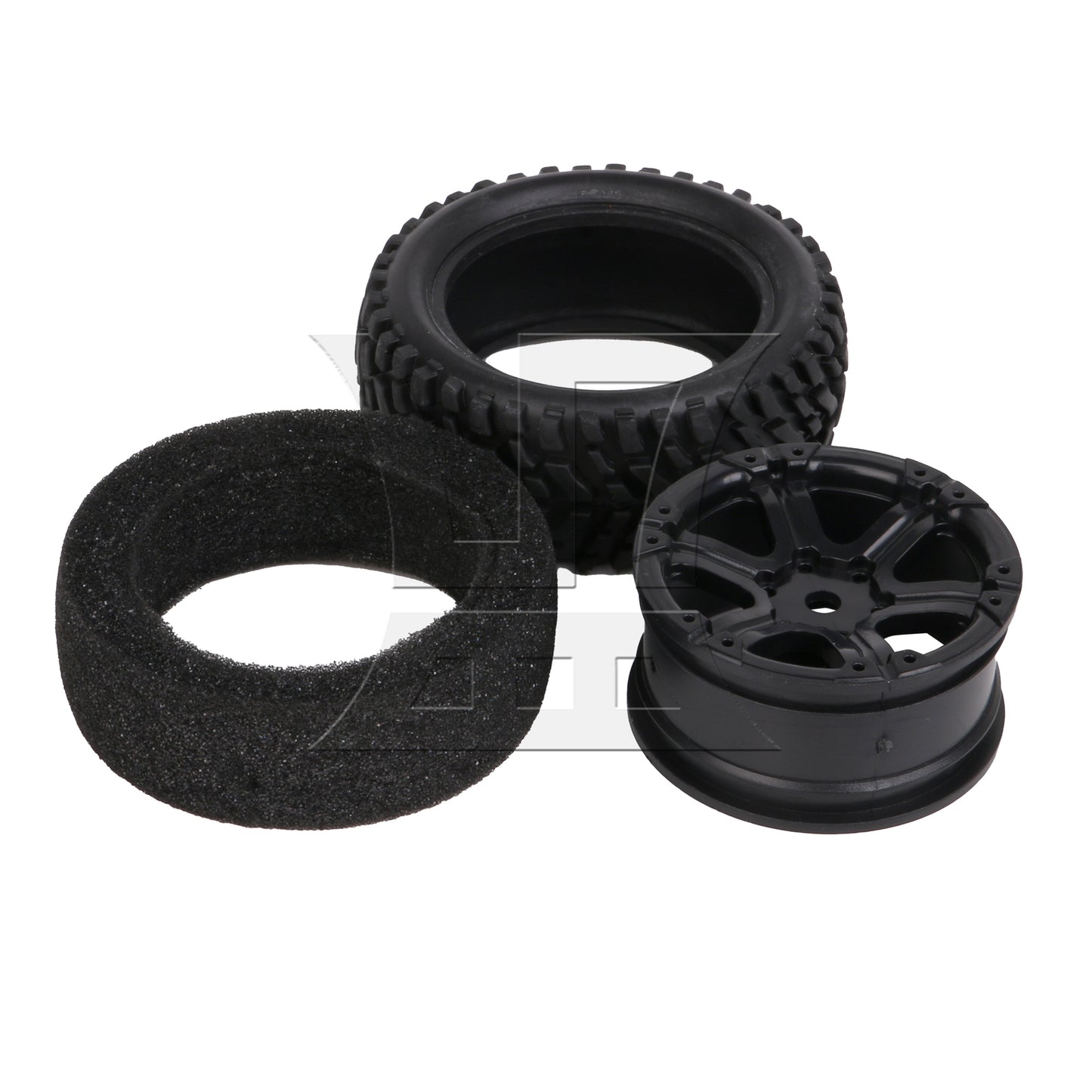 BQLZR 4x RC1:10 Plastic 6-Spoke Wheel Rim w/ Rubber Tyre Kit for On Road & Rally Car