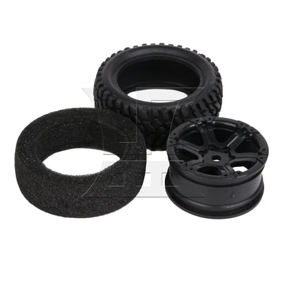 BQLZR 4x RC1:10 Plastic 6-Spoke Wheel Rim w/ Rubber Tyre Kit for On Road & Rally Car