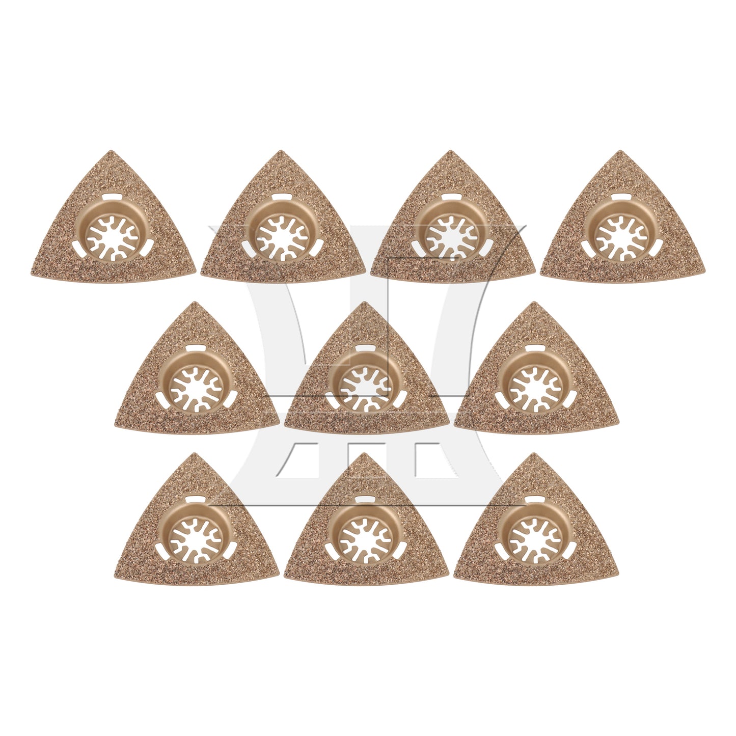 BQLZR 2pcs Oscillating Triangular Carbide Grit Rasp for Polishing Stone 8x7.4cm Golden