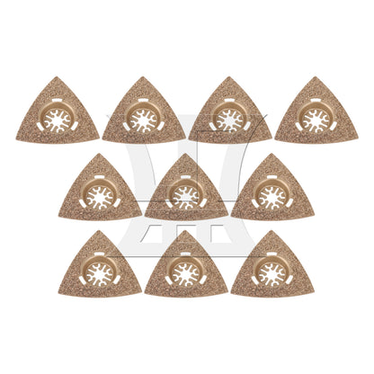 BQLZR 2pcs Oscillating Triangular Carbide Grit Rasp for Polishing Stone 8x7.4cm Golden