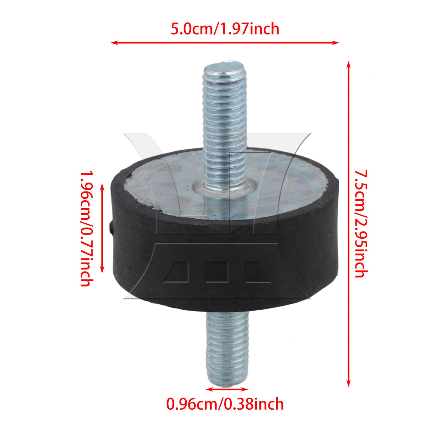 BQLZR 5Pieces Vibration Isolator Silent Block Mount M10 50x20mm Black Rubber for DIY