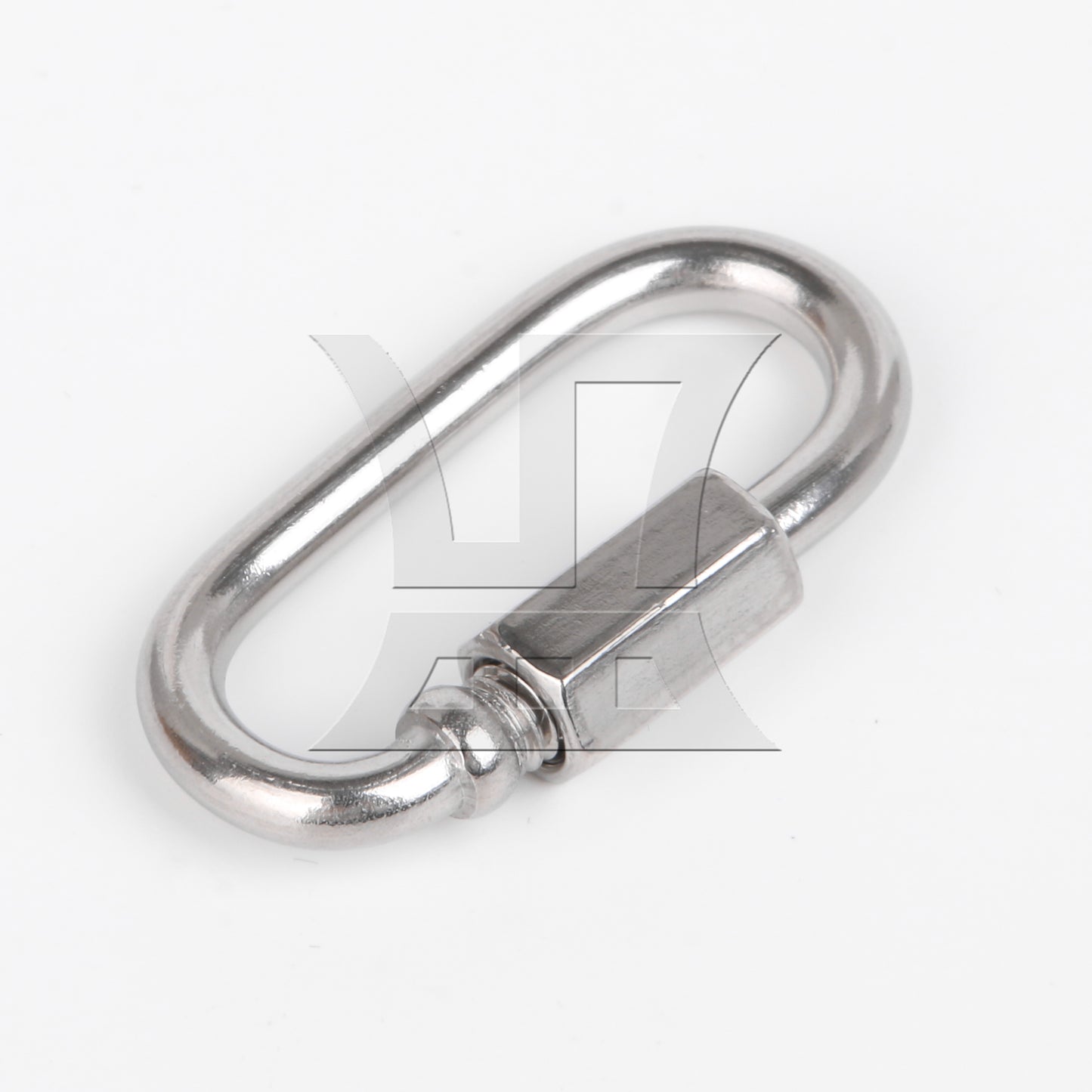 BQLZR 25 Pieces 35x20mm Stainless Steel Oval D Shape Keychain Connector Silver M3.5