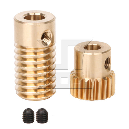 BQLZR 0.5 Modulus Light Weight Brass Turbine Wheel & Gear Shaft with 3mm Bore Set