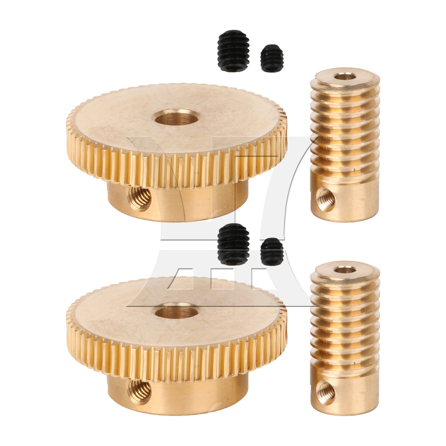 BQLZR 0.5 Modulus 0.3CM Hole Diameter Brass Turbine Gear Shaft & 60 T Turbine Gear Whe