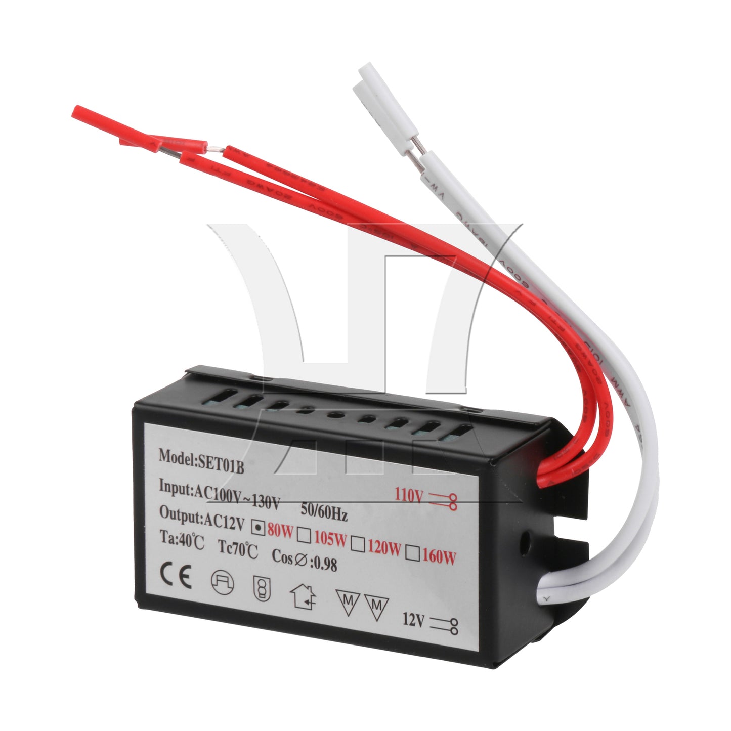 BQLZR 3Pieces Out Put Potted Transformer AC110V to 12V 80W for Lighting