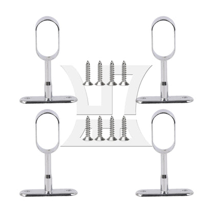 BQLZR 16mm Zinc Alloy Oval Closet Rod Middle Support Hanging Pass Pack of 2