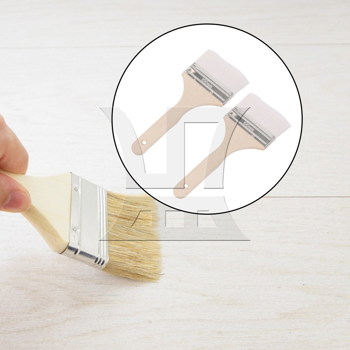 BQLZR Soft Bristles Painting Brush w/ Wood Handle for Water-Based Paint 4"