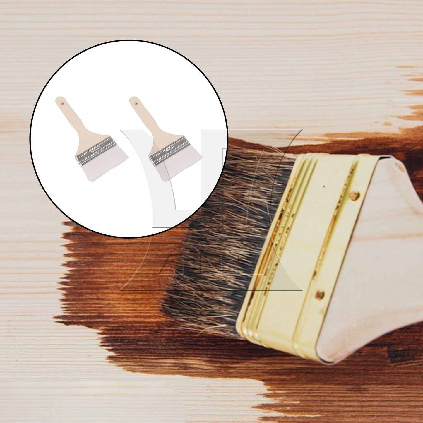 BQLZR Soft Bristles Painting Brush w/ Wood Handle for Water-Based Paint 4"