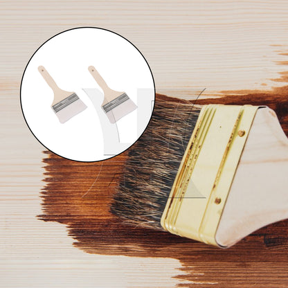 BQLZR Soft Bristles Painting Brush w/ Wood Handle for Water-Based Paint 4"