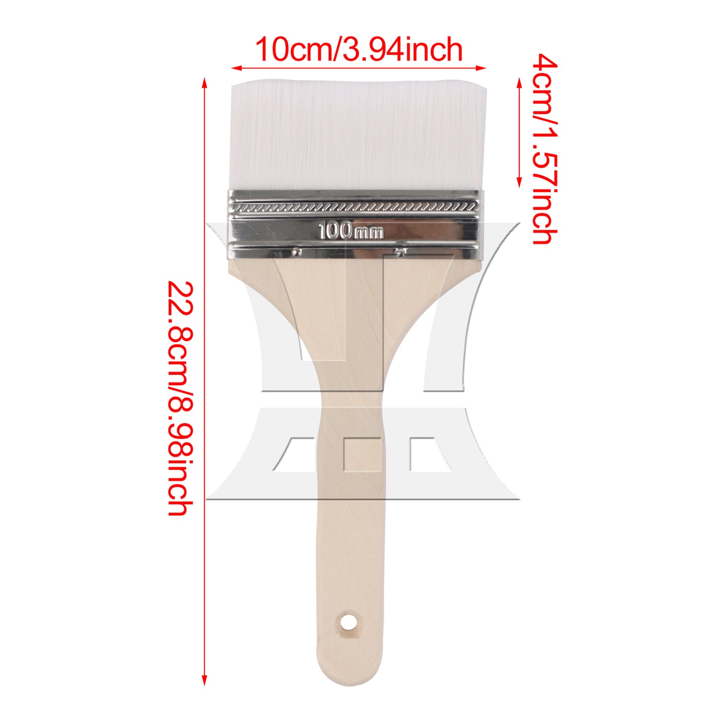 BQLZR Soft Bristles Painting Brush w/ Wood Handle for Water-Based Paint 4"