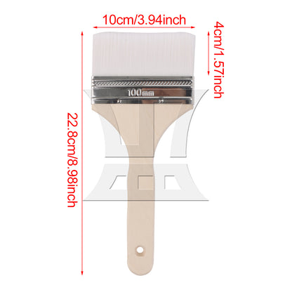 BQLZR Soft Bristles Painting Brush w/ Wood Handle for Water-Based Paint 4"