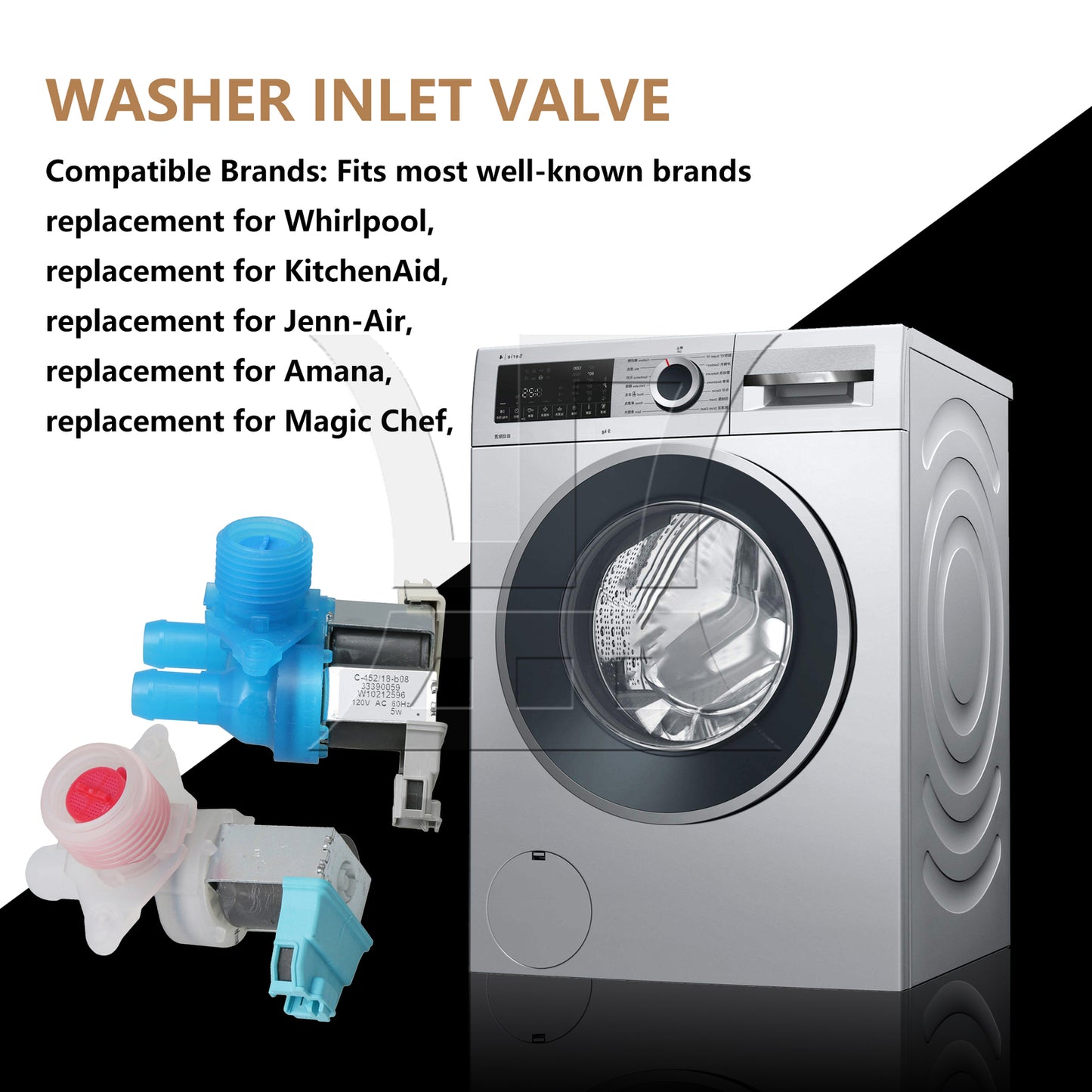 BQLZR Washing Machine Inlet Valve AC120V Replacement Parts for Washing Machine