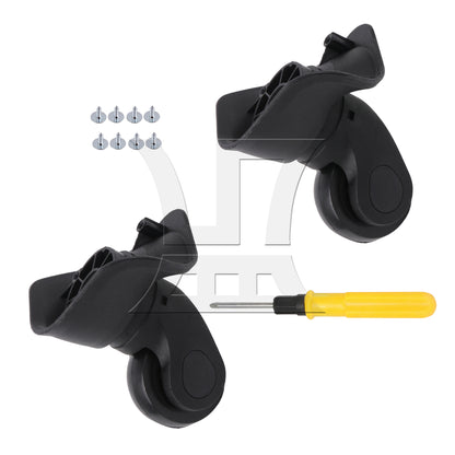 BQLZR Black Left Luggage Suitcase Wheels 360 Swivel Replacement W041-2S with 4 Screw