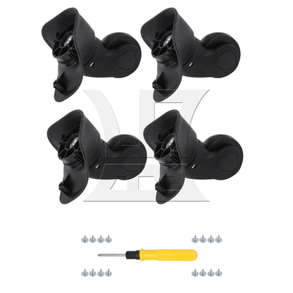 BQLZR Black Left Luggage Suitcase Wheels 360 Swivel Replacement W041-2S with 4 Screw