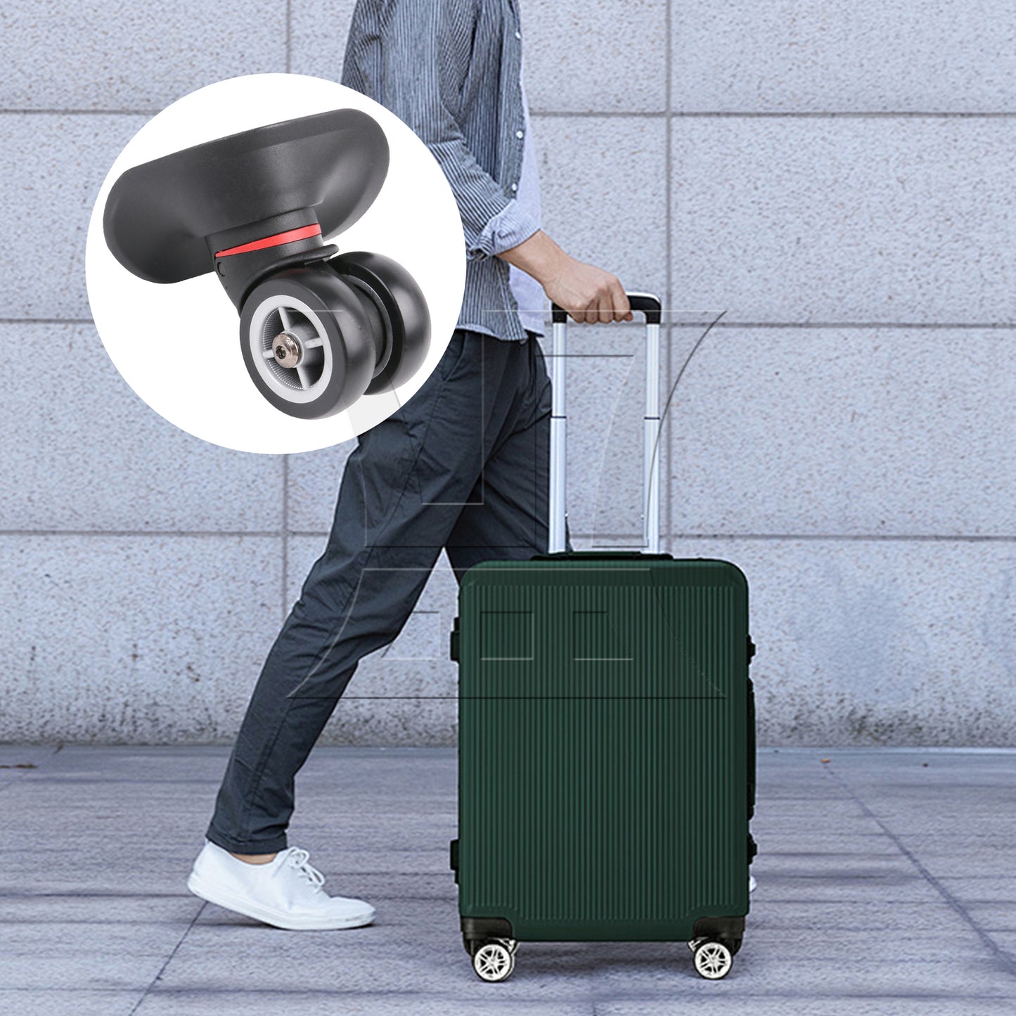 BQLZR Swivel Left Luggage Wheel Suitcase Replacement Repair Wheels W042 Black