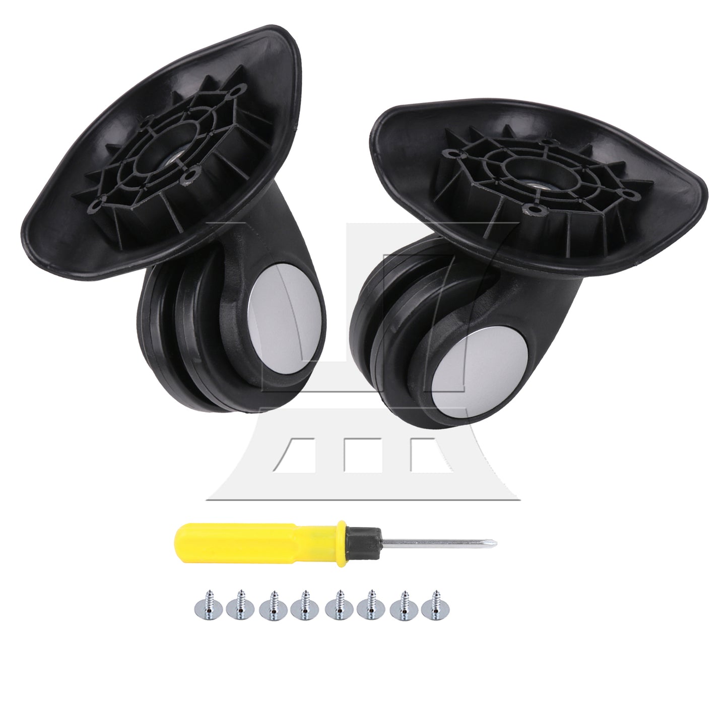 BQLZR 1 Left & 1 Right 95x92x50cm Black DIY Caster Wheel with 4 Holes