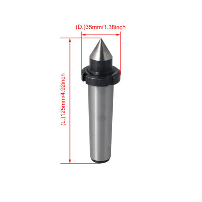 BQLZR 125x35mm 3# Inlay Alloy Lathe Dead Center Morse Taper Thread Type for Grinding Milling Lathe Drilling Machine