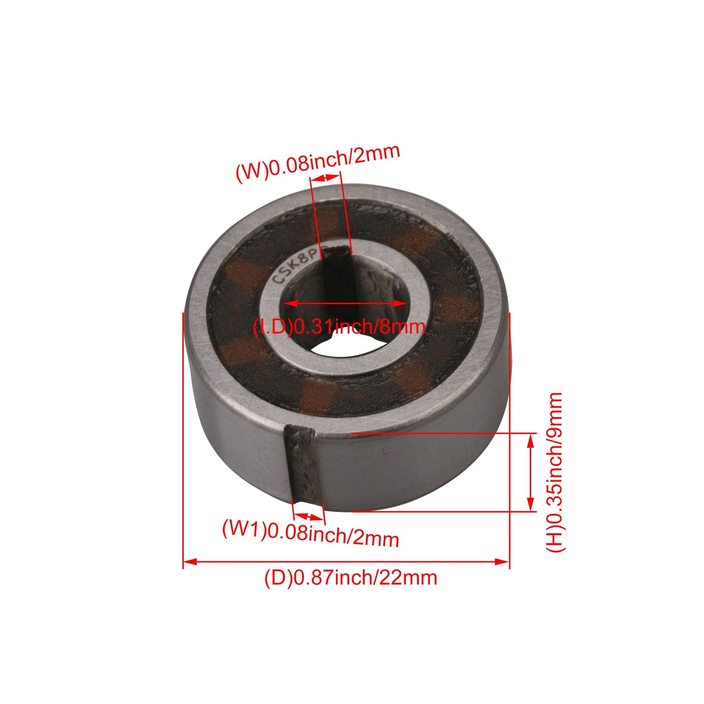 BQLZR Slot Width 2mm Bearing Steel with Internal & External Keyways Freewheel Backstop