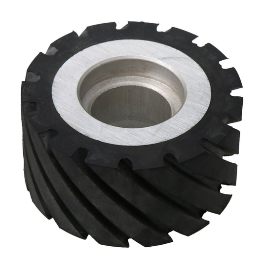 BQLZR 10x5cm Belt Grinder Rubber Wheel Serrated Rubber Contact Wheel 6204 Bearing Belt Grinder Wheel
