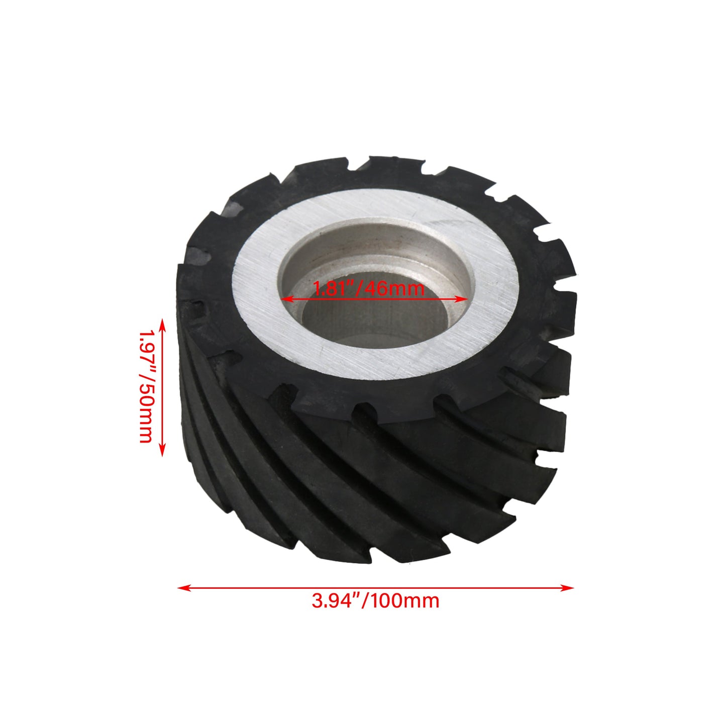 BQLZR 10x5cm Belt Grinder Rubber Wheel Serrated Rubber Contact Wheel 6204 Bearing Belt Grinder Wheel