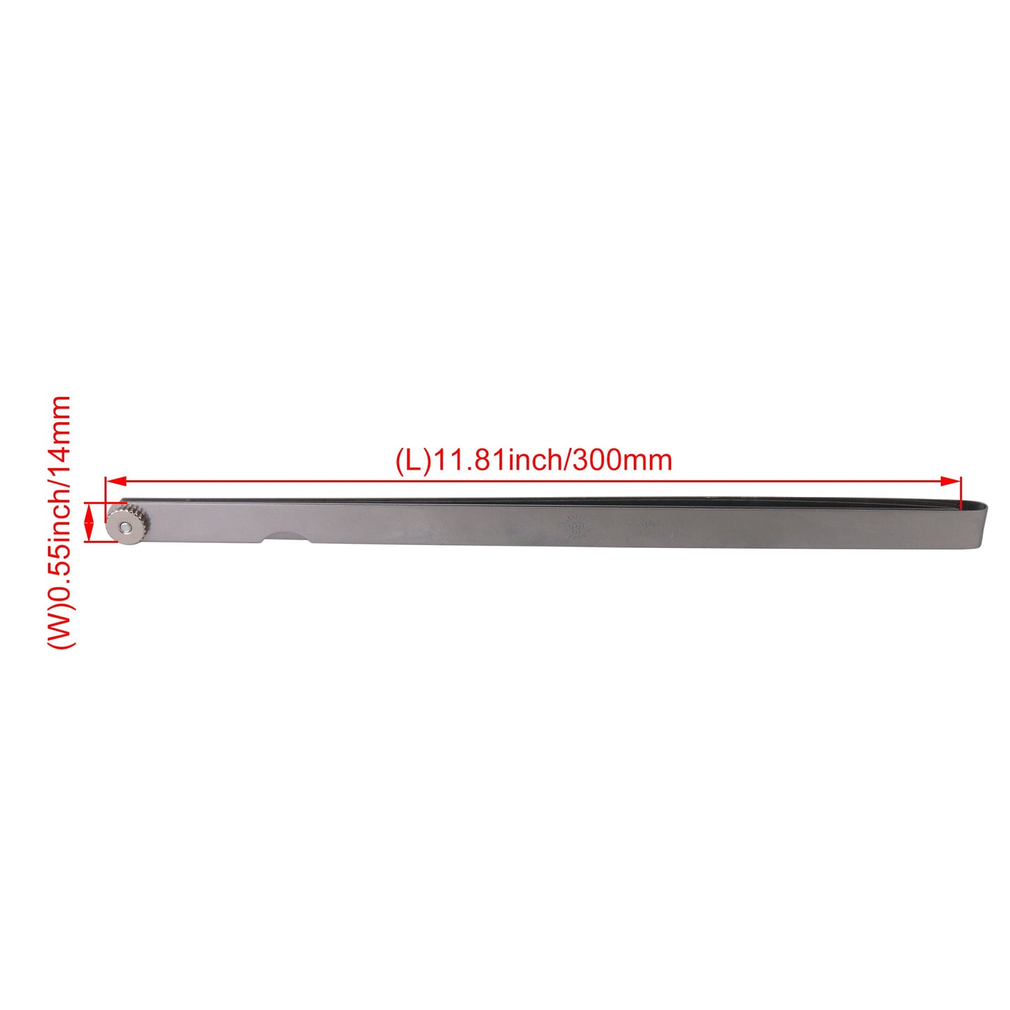 BQLZR 17 Blades 300mm Length Thickness 0.02-1mm Steel Feeler Gauge Dual Marked Metric and Teaching Feeler Gap Measuring Tool