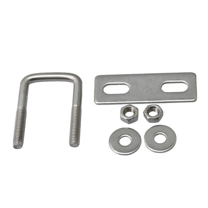 BQLZR Silver Stainless Steel Square U Bolts with Locking Nuts and Washers Replacement Parts for Fixing The Tube