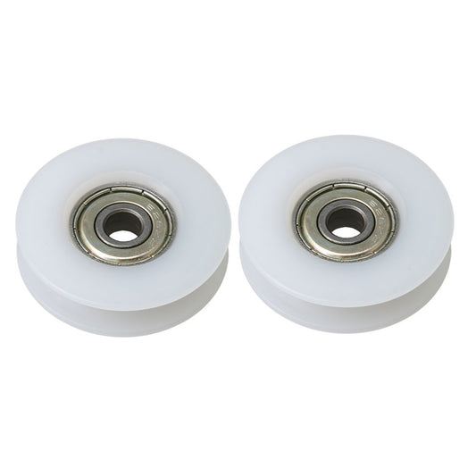 BQLZR 6.5x35.5x9mm White Nylon Round Pulle U-shaped Bearings Track Roller Bearing for Furniture Hardware Accessories Pack of 2