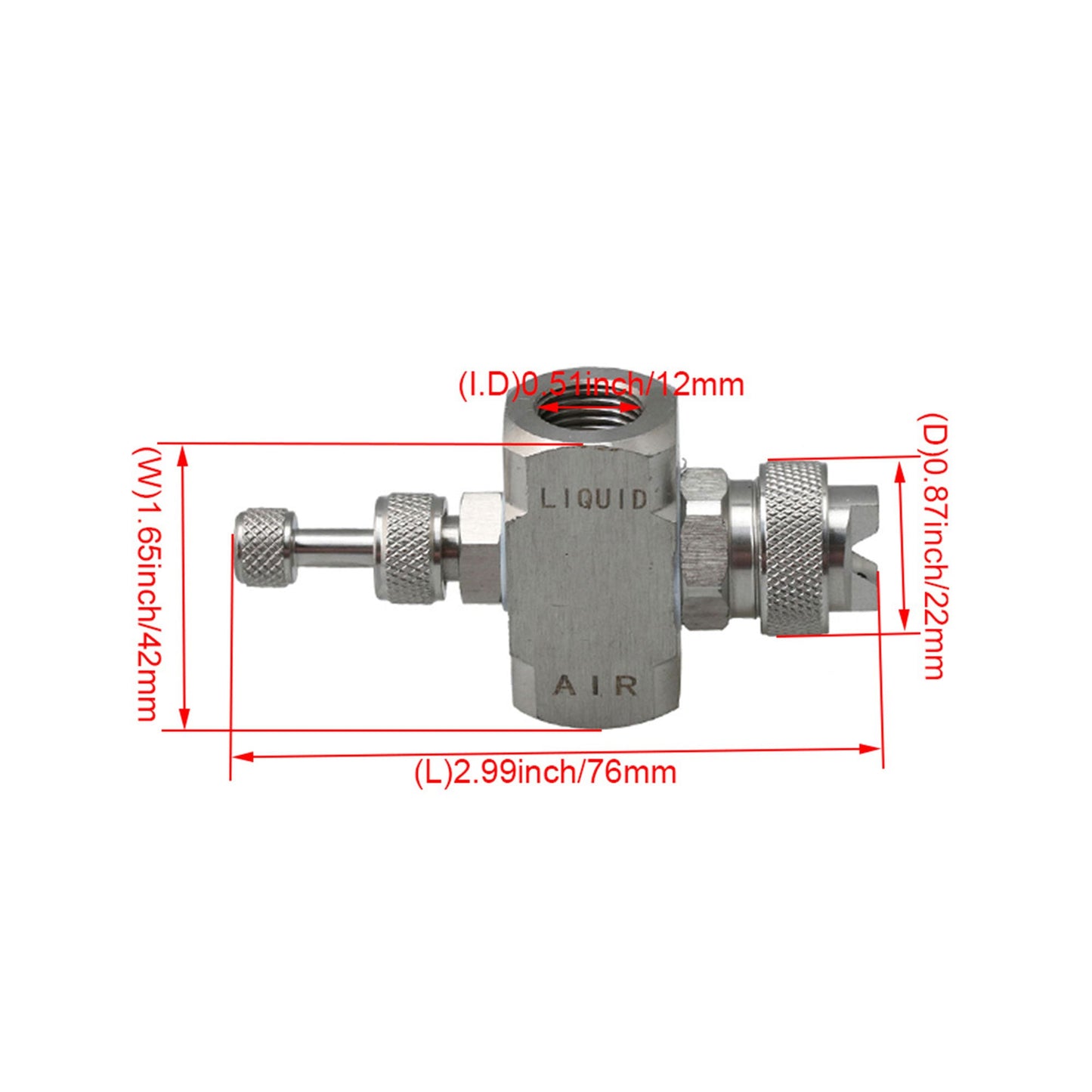 BQLZR Stainless Steel 1/4BSP Female Thread Humidification Spray Air Atomizing Mist Nozzle External Mixing Type