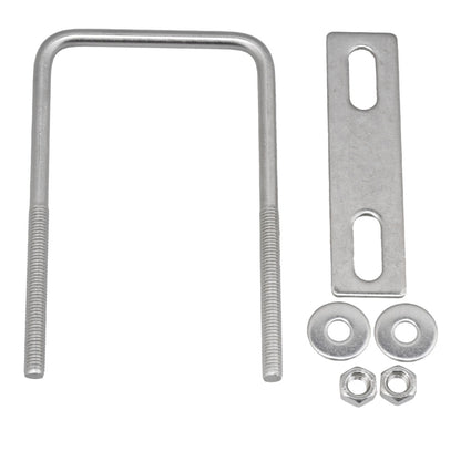 BQLZR Silver 304 Stainless Steel U Bolt Square Shape M6x60x110 with Plate Nut Set