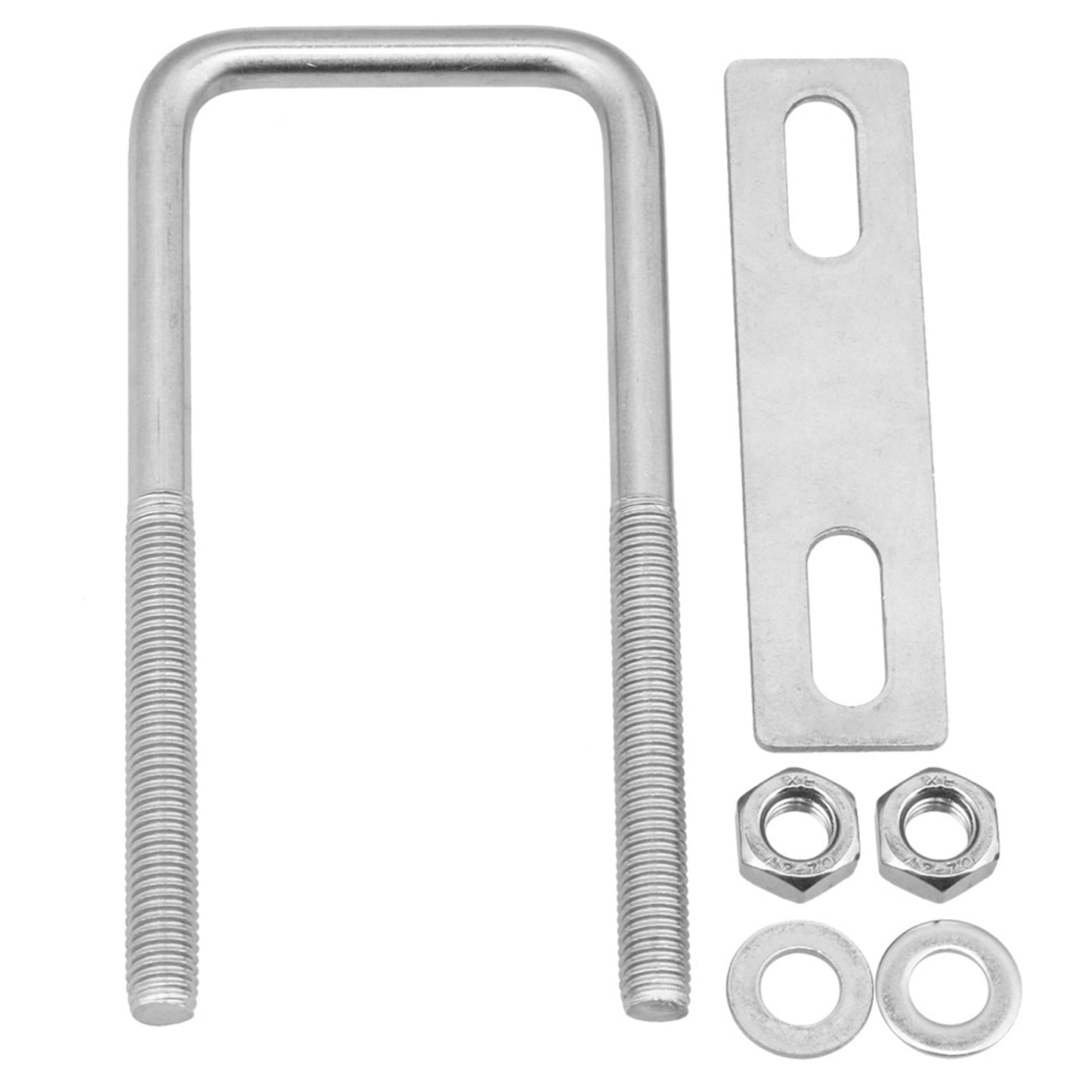 BQLZR Silver 304 Stainless Steel U Bolts Square Shape M8x45x120 with Plate Nuts Set