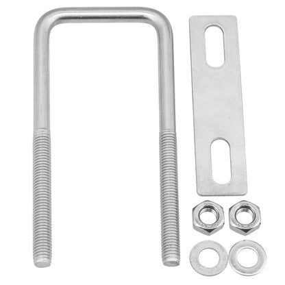 BQLZR Silver 304 Stainless Steel U Bolts Square Shape M8x45x120 with Plate Nuts Set
